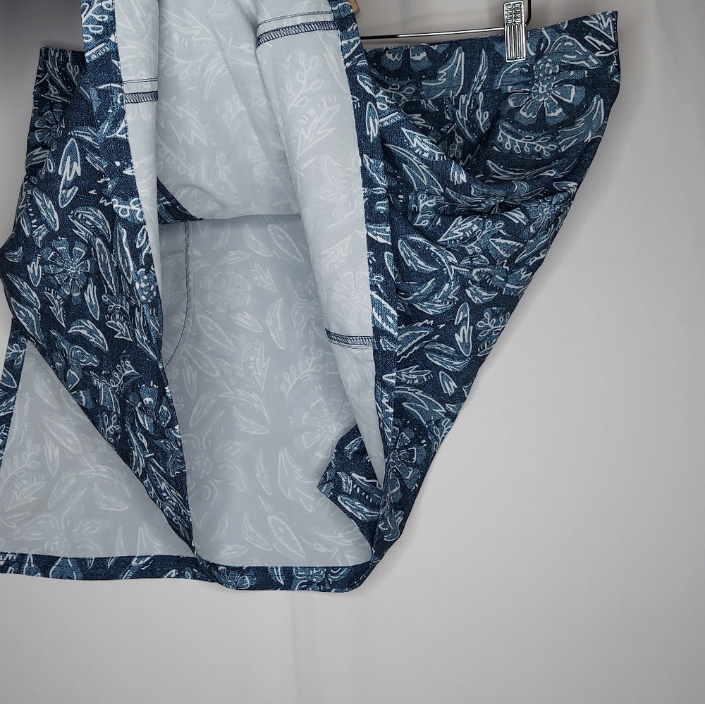 Ripskirt Hawaiian Wrap Skirt XXL Blue Floral Mini Beach Resortwear Vacation - Picture 6 of 9